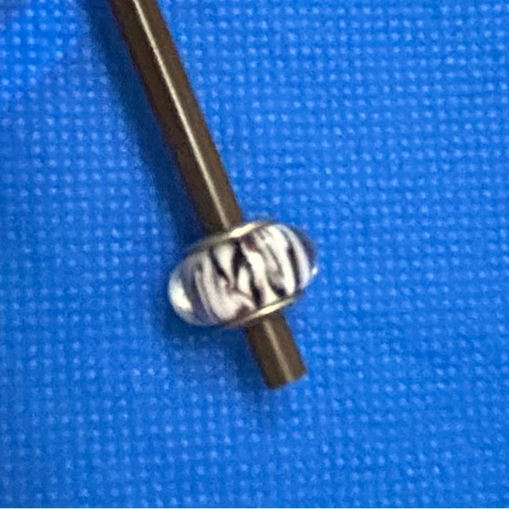 Pandora Silver Charm with Black Accents
